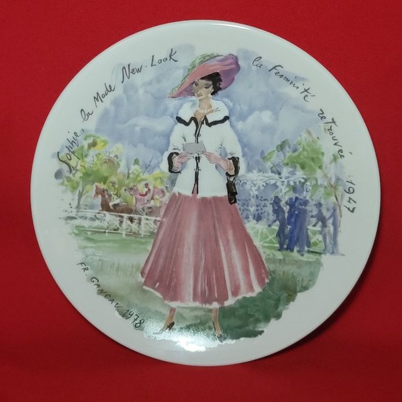 VTG 1978 D’Arceau Limoges Collectors Plate Sophie La Mode New Look La Feminite Z - Picture 1 of 10